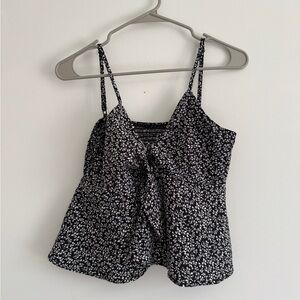 Floral Black and White Women's Top